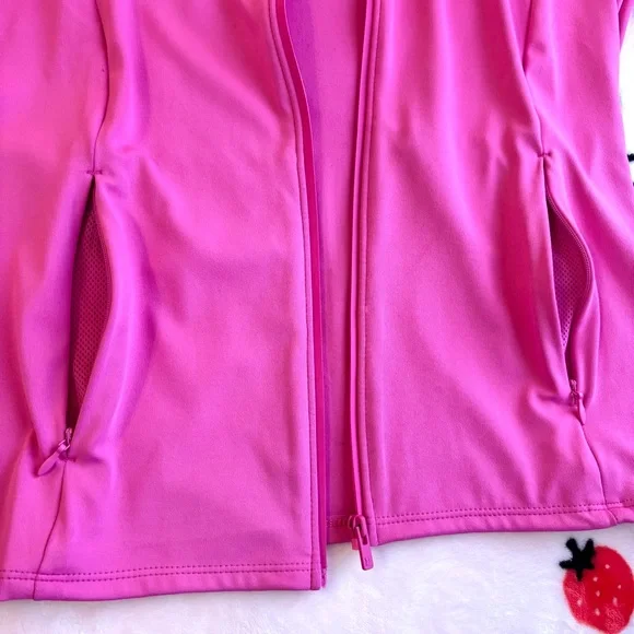PINK Victoria’s Secret Hot Pink Zip-Up Relay Jacket and Skirt Set Size Medium - Picture 4 of 16